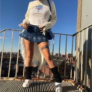 Dollskill white distressed half cardigan